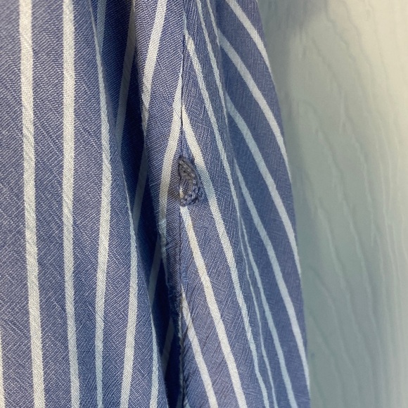 Isabel Maternity Striped Blue Button-Up Women's Top S - Picture 4 of 6